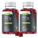 Vitey Prebiotic Fiber Gummies aikuisille, 5g - Gut Health & Dgestive Liukoinen kuitu täydentää Gummies - nolla sokeria lisätty, vegaaninen, gluteeniton - 120
