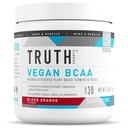 Truth Nutrition Vegan BCAA Powder- 2:1:1 Ratio Natural BCAAs Aminohapot Powder for Energy, Lihas Building, Post Treout Recovery Drink for Muscle Recovery (Blood Orange, 30 Servings)