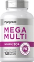 Piping Rock Monivitamiini naisille 50 Plus 100 päällystetty Caplets Päivä Multi Vitamiini & Mineraali naisille .