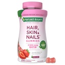 Nature's Bounty Optimal Solutions Hiukset, iho ja kynnet Pectin Gummies, 2500 mcg Biotin Per Serving, Ei Stick Gummy, Kasvisruokaa Formula, Mansikka maku, 200 laskea, 100 Yhteensä