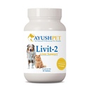 Ayush Pet Livit-2 - Dog Liver Support Supplement, Natural Liver Tuki kissat, koirat ja hevoset, tukee yleistä hyvinvointia, terve iho ja takki lemmikkieläimet - 90 tablettia