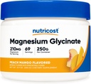 Nutricost Magnesium Glycinate Powder (Peach Mango, 250 Grams) - Magnesium Glycinate (bisglysinaattina)