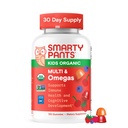 SmartyPants Organic Kids Multivitamiini Gummies: Omega 3 (ALA), D3-vitamiini, C-vitamiini, B12-vitamiini, B6, A-vitamiini, K-sinkki immuunitukeen, Biotiini, kasvissyöjä, kolme hedelmämakua, 120-luku (30 päivän tarjonta)