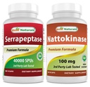 Best Naturals Serrapeptaasi 40000 Spus & Nattokinaasi 100 Mg