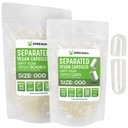 XPRS Nutra Vegan Koko 000 Erilliset kapselit- 500 Count Premium Tyhjä Caps Erotettu laukut - Tyhjä Tyhjä Kapselit - 000 pilleriä DIY täydentää