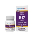 Superior Source NO Shot Advanced B-12 2000 mikrog B-6 / Foolihappo 600 mikrog - Foolihappo naisille ja miehille - B-vitamiinit täydentää tukee energia & soluterveyden - 60 sublingual Dissolveing Tablets