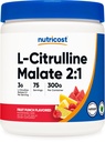 Nutricost L-Citrulline Malate 2:1 (300g) Hedelmänlyönti - Kuntoilu Tuki, Lihasteho, typpioksidi Booster - Fitness täydennysosa jauhe, 75 tarjoilua
