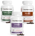 Reishi 415 Pitkäikäisyyskapselit (90ct), Turkey Tail Mushroom Extract Immunosupport (90ct), Chaga Extract Mushroom Supplement (120 caps)