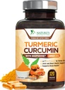 Turmeric Curcumin Supplement 1950mg - 95% Curcuminoids kanssa Organic Turmeric & BioPerine Black Pepper Extract paras imeytyminen, Nature's Vegan Joint Support, ei-GMO, pullotettu USA - 120 kapselia