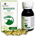 QG ryhmä Badger Fat Natural lähde monityydyttymättömien rasvahappojen - 60 kapselia, 300 mg