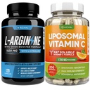 Max Strength Typpioksidi Booster Bundle L-arginiini & liposomaalinen C-vitamiini, L Sitruliini, ascorbyylipalmitaatti, luonnollinen absorb Boost Formula tukea liikunnan energia, immuuni terveys, Slim Look