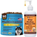 Natural Dog Company Wellness Bundle koirille, Salmon Oil koirille, monivitamiini ja täydentää, kutina Relief
