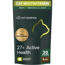 VetriScience 27+ Aktiivinen terveys purukumia, Nu Cat päivittäin monivitamiinia kissoille ja pennuille, tasapainotettu vitamiineja, mineraalit ja antioksidantteja, terveys ja hyvinvointi tuki, kala, 30 kreivi