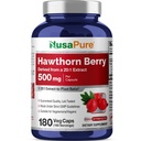 NusaPure Hawthorn Berry 20:1 Extract, 500 mg Ekvivalentti 10 000 mg 180 Veg Caps, sopii vegetaareille, vegaanille, non-GMO-ruokavaliovalmisteelle