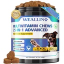 Koiran vitamiinit - 25-in-1 Koiran vitamiinit ja lisäravinteet Multivitamiinia kanssa Glukosamiini Probiootit Omega-3 Pentu Monivitamiini purut turkille, sydän, HIPS & nivelet, Digestio & Immuunijärjestelmä 200kpl