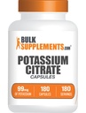 BulkSuplements.com Kaliumsitraatin kapselit - Kaliumlisä, Kaliumsitraatin 99 mg - Kaliumsitraatin lisäravinteet, Kaliumpillerit - 1 kapseli per tarjoilu, 180 kapselia (pakkaus 1)