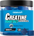 Kreatiini Monohydraatti Gummies for men & Women-5g Creatiini Monohydraatti per tarjoilu- lisätä vahvuus ja rakentaa lihas, sokeriton, vegaaninen, sinimarja maku, 120 Count,B571