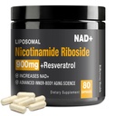 NAD-lisäaine - NAD+, jossa on Nikotinamidi Ribosidi (NR) ja Resveratrol Quercetin 900 mg Pure Organic NAD Plus Cellular Repair Healthy Aging Brain -toimintoon, 80 kapselia
