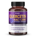 SOTALIX Supplement Premium Quercetin 98% Korkea puhtaus bromelaiini, sinkki, D3-vitamiini 2000 IU, Elderberry - Kardiovaskulaarinen hengitys Immuunituki aikuisille lapsille - 180 päivän tarjonta