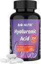 BIO NUTRI Hyaluronic Acid lisäravinteet 250mg...240 kapselia, Biotiini 5000 mikrog & C-vitamiini 25 mg - iho, hiukset & nivel 3 in1 Tuki