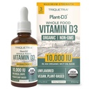 Orgaaninen D3-vitamiini 10 000 IU - Kasvi D3, Vegan, Max Strength Sublingual Liquid D3 Drops - 200% suurempi Imeytyminen, 100% Plant-Based Kolekalsiferoli Form & Vegan D3, säädettävä annos (30 annosta)