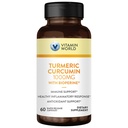 Vitamiini World Turmeeric Curcumin 1000 mg, BioPerine Black Pepper Extract parempaan imeytymiseen, 95% Curcuminoids, Turmeeric Supplement for Antioxidantti & Joint Support, Gluteeniton, 60 kapselia