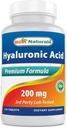 Best Naturals Hyaluronic Acid 200 mg 120 tablettia (ei-muuntogeenisiä organismeja, gluteeniton) - Edistää nuorten terve iho & terve yhteinen toiminto (120 laatikko 1)