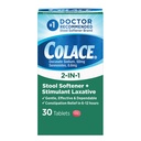 Coace 2-In-1 Softener & Stimulant Laksatiivinen tabletti, hellä ummetus Helpotus 6-12 tuntia, 30