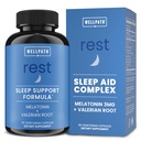 WellPath Rest Valerian Root Sleep Aid aikuisille Melatonin & L-Theanine 