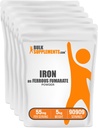 BulkSupplements.com Ferrous Fumarate Powder - Essential Mineral, Iron Supplement for Miehet ja naiset - Gluteeniton, 55 mg per tarjoilu, 1kg (2,2 lbs) (Pack of 5)