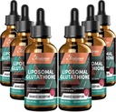 2000MG Liposomaalinen glutationinestetippa, erittäin suuri imeytyminen, luonnollinen myrkyttäminen, immuunijärjestelmän ja ihon suprot*, L-glutationi, C-vitamiini ja hyaluronihappo, kapselit Vaihtoehtoiset, 12.12 OZ