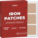 Iron Patchs (Pack of 60) - 100% Natural Patch for Women and Men - Biotin - energia, Focus & kehon tuki - parannettu Formula