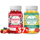 Lunakai prenataali ja D3-vitamiini Gummies Bundle - Raskaus Multivitamiini Gummy Iron & Folic Acid - Immuniteetti, luun ja mielialan tuki täydentää aikuisille