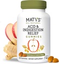 Mately happo ja ruoansulatushäiriöt Relief Gummies, Safe Antasidit satunnainen happo refluksi ja närästys aikuisilla & lapsilla 4 vuotta vanha +, alhainen sokeri, Gluteeniton, vegaaninen mehu Valmistettu omenaviinietikka, 40