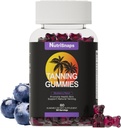 Pinnoitus Gummies, Parkitus täydentää aikuisille Nainen & miehet, Daily Tanning Gummies for Skin Health & Pigmentation, Non-GMO, Vegan, Mustikka maku, 60 Gummy