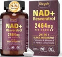 NAD-liite, liposomaalinen NAD+ Täydennys Resveratrol, NAD Resveratrol täydennysosa - Boost NAD+ ikääntyminen puolustus, energia, Focus - Ultra antioksidantti kapselit,87
