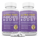 Justified Laboratories (2 pakkaus Ultra Fast Pure Keto Boost pillereitä 1275MG Uusi & Parannettu Formula sisältää Apple Sider Viinietari Extra Neitsyt Olive Oil Powder Green Tea Leaf 120 kapselia