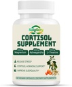 Cortisol Supplement for Women Miehet, Hormonitasapaino, Magnesium, Ashwagandha, Rhodiola, L-Theanine, B6-vitamiini & B12, Mieliala, Focus, unituki, Vegaani 60 kapselia