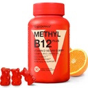 B12-vitamiini D3 vegaanigummit - 90 kreivi I 1000 MCG Metyyli B12 & 5000 IU D-vitamiini D-vitamiinin pureskeltavat lisäravinteet aikuisille ja lapsille - Immuuniterveys ja päiväenergia Boost - ei-muuntogeeniset, oranssi