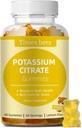 Kalium Gummies aikuisille Lapset, sokeriton, Tukijalat Cramps &amp; Lihas- ja sydänterveys, Vital Electrolyte, kaliumsitraatti, Paras kalium Gummies kiville, Vegan, ei-GMO, sitruunan maku 60