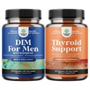 Bundle of DIM Supplement for Men with Panax Ginseng Bioperine GrapeSeed & Astragalus for Prostate Health and Herbal Khyroid Support Complex with L Tyrosine, Blackerwrack, Selenium & Pure Ashwagandha