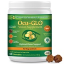 Ocu-GLO Cat & Dog Senior Supplement for Eye Support - Pureskeltava Vision Vitamiinit Lisäravinteet suurille ja pienille lemmikkieläimille Hoito Lutein, Omega-3 Rasvahapot, Rypäleensiemenuute ja antioksidantit
