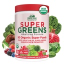 Maa maatilat Organic Super Greens Marja maku, 50 Luomu Super Foods, pakattu kuitua, USDA Organic Drink Mix, hedelmät, vihannekset, sienet & Probiootit, Tukee energiaa, 5g kuitua