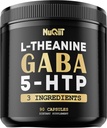 3in1 GABA lisäravinteet 750mg L-Theanine 200mg & 5-HTP (5-hydroksitryptofaani) - Vastaava 1000 mg - Tuki aivojen terveys, pitoisuus, Mukava mieliala - 90 kapselia