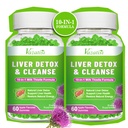 Maksan Cleanse Detox korjaus Gummies, Milk Thistle Gumies kanssa Artichoke, Voikukka maksaa tukea, Vegan & non-GMO, Liivate-vapaa, Apple Flavor 120ct
