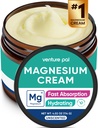 Venture Pal Magnesium Lotion, Uutinen Magnesium Cream for Sleep, Jalkakramps & Kipu, Lihasrelaksaatio, Rauhallinen, Kosteusöljyä, Shea Butter & Hyaluronic Acid, turvallinen lapsille