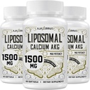 Liposomal Calcium AKG Supplement 1500 MG (Alpha-Ketoglutaric Acid), korkea imeytyminen, tehokkaampi kuin AAKG, Ca AKG pitkäikäisyys, ikä puolustus, solujen energia, aineenvaihdunta, 180 Softgels