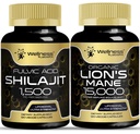 WELLNESS LABSRX Lions Mane lisäkapselit Shilajit Himalayan -kapselit Bundle