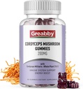Cordyceps 2000mg Gummies, Sienet Herbal lisäravinteet, Cordyceps Sieniuute - Cordyceps Sieni Gummies, Natural Energy(60 Count)