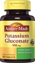 Nature Made Kaliumglukonaatti 550 mg, ruokavalio täydentää sydämen terveystukea, 100 lukua (Pack of 3)